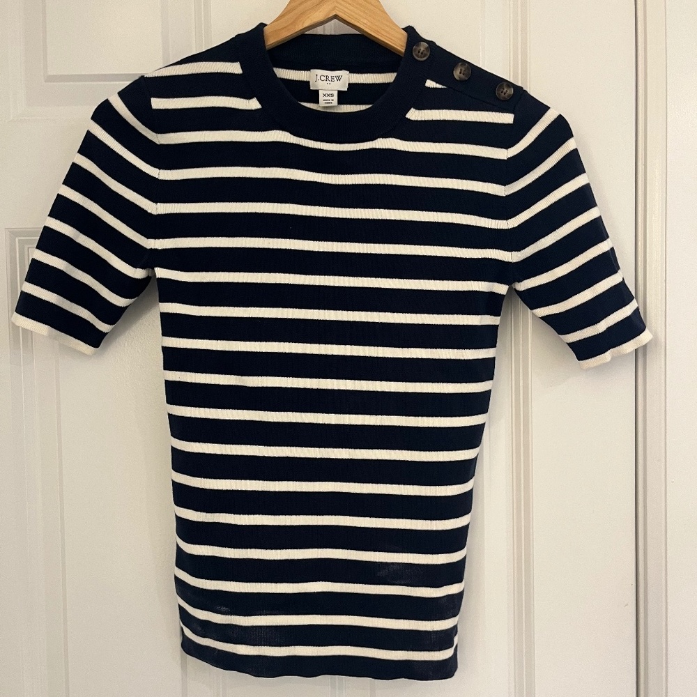 J.Crew short- sleeve striped sweater